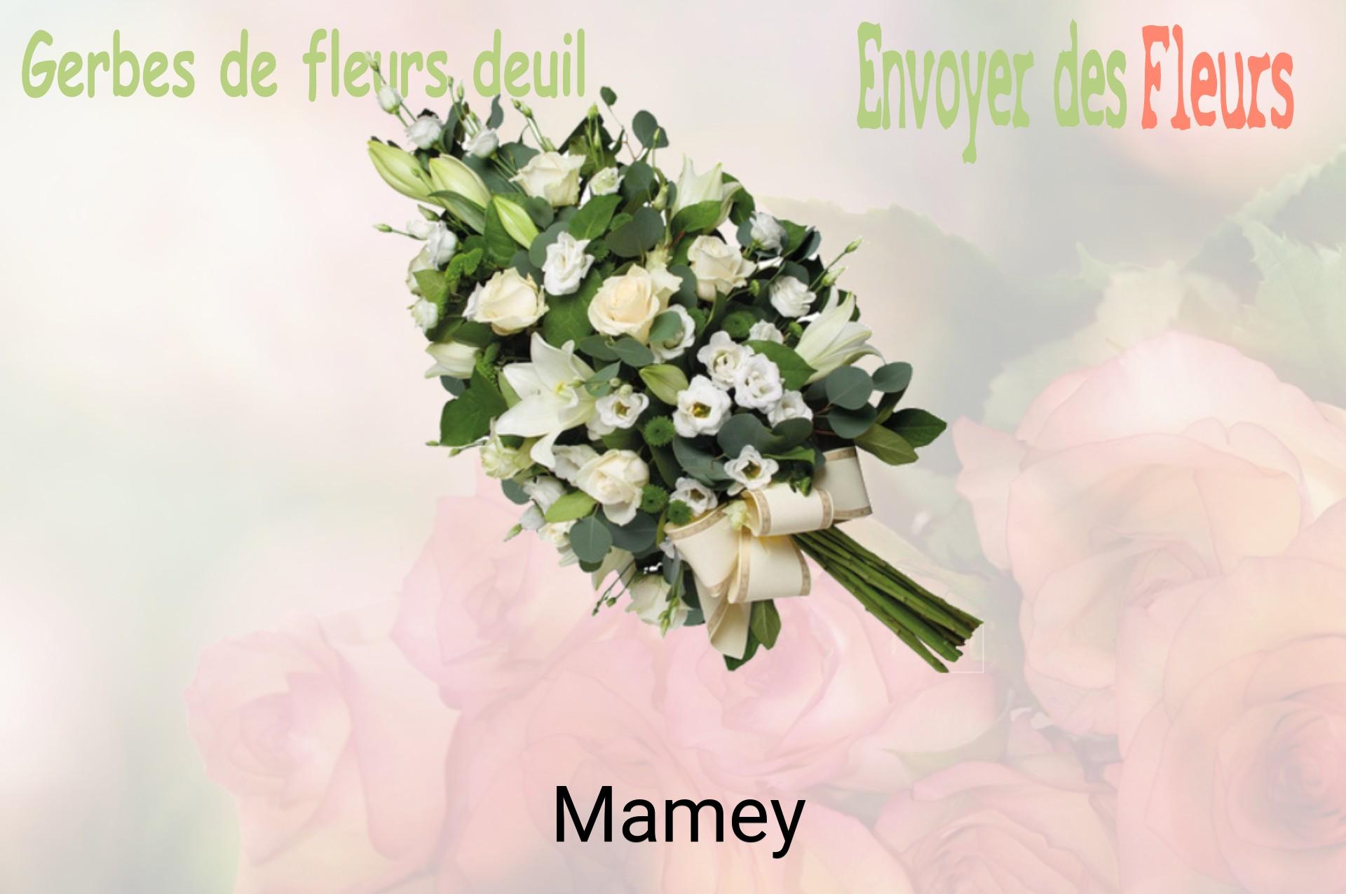 Gerbe de fleurs de deuil livrée à Mamey